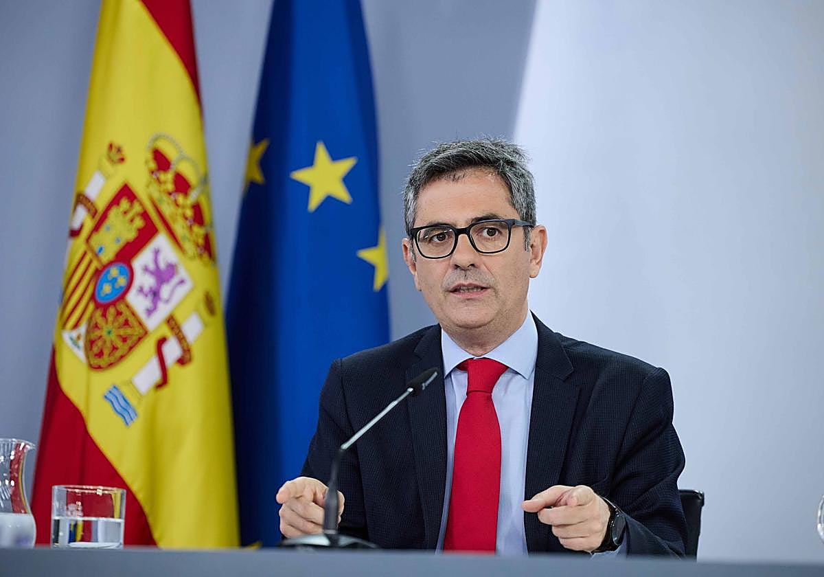 El ministro de Justicia, Presidencia y Relación con las Cortes, Félix Bolaños.