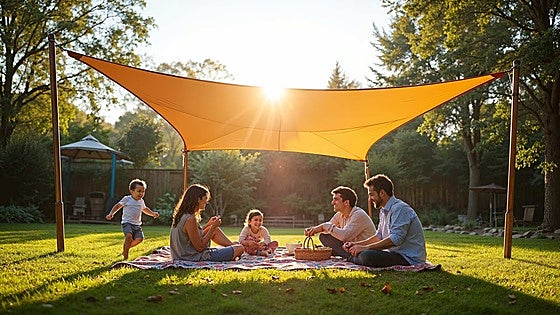 Disfruta del exterior sin que el sol o la lluvia te molesten con este toldo de vela impermeable