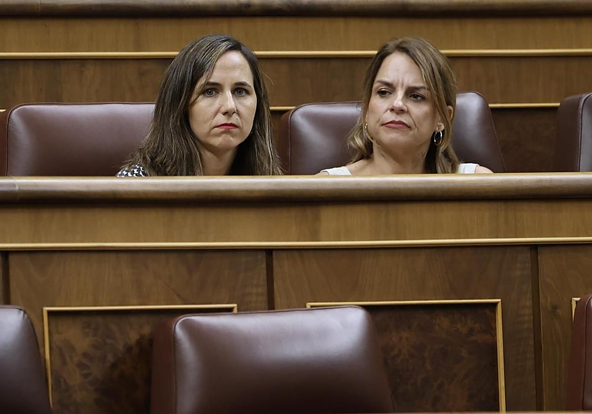 Las diputadas de Podmeos Ione Belarra y Noemí Santana.