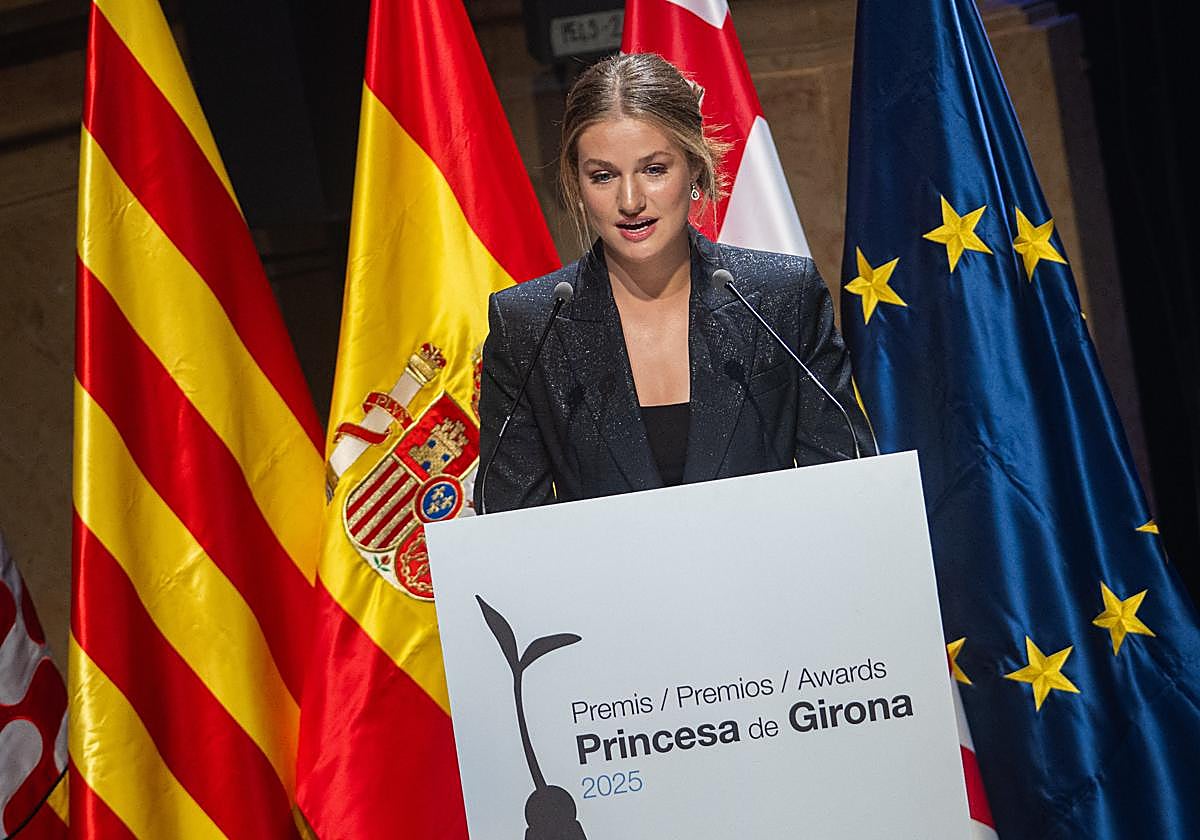 Leonor de Borbón, este miércoles durante la entrega de los galardones Princesa de Girona.