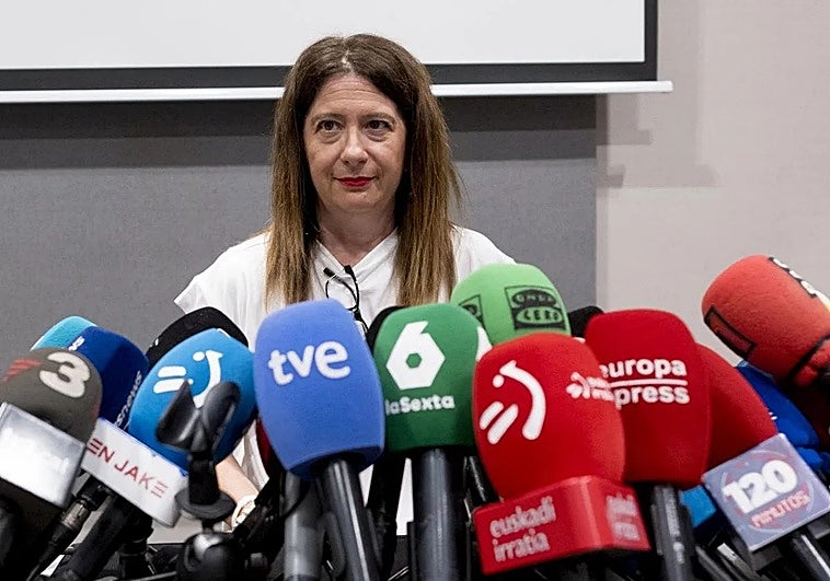 Leire Díez en una reciente comparecencia de prensa