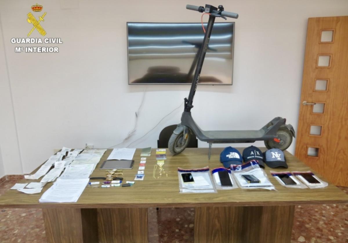 Some of the seized items.