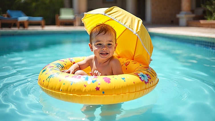 Seguridad y diversión en la piscina y la playa con estos flotadores para bebés