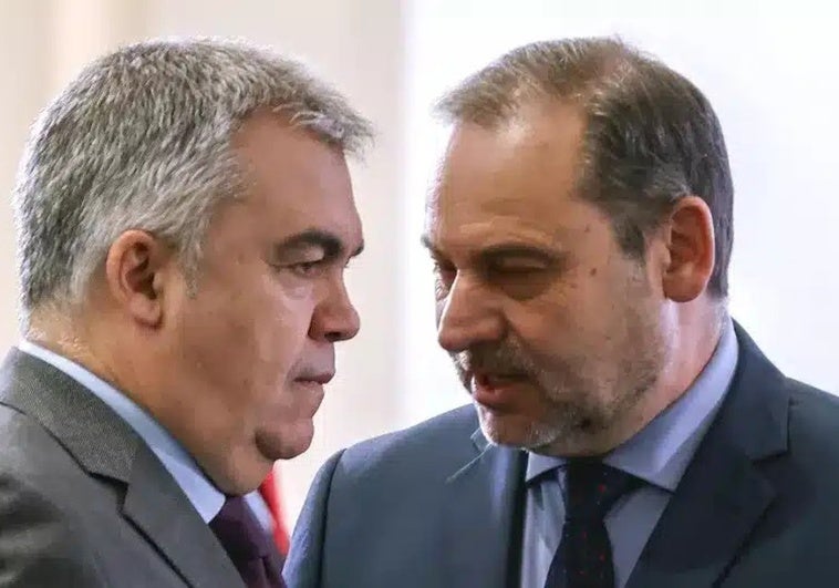 Santos Cerdán y José Luis Ábalos en una foto de archivo