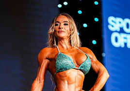 Lorena Blanco posa en una competición.