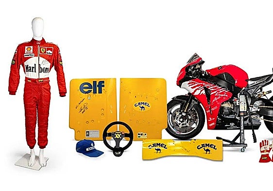 Objetos y recuerdos de los grandes pilotos de la Fórmula 1