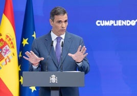 El presidente del Gobierno, Pedro Sánchez, el lunes, en La Moncloa.