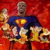 El mural de SUper lamin, vandalizado.