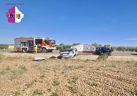 Imagen de los vehículos tras el accidente.
