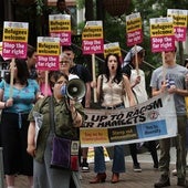 Una manifestación en apoyo de los migrantes en Londres.