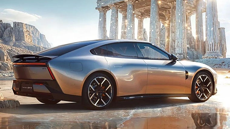 Las líneas del nuevo P7 son de una berlina fastback deportiva.