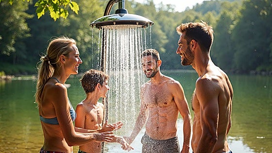 Analizamos la ducha portátil TRJZWA: perfecta para el camping o refrescarte en tu jardín