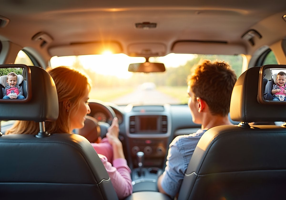 Seguridad y visión total para viajar tranquilo con tu bebé con este espejo trasero de coche