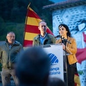 La líder de Aliança Catalana, Silvia Orriols, en un mitin