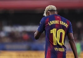 Lamine Yamal, durante el partido del domingo.