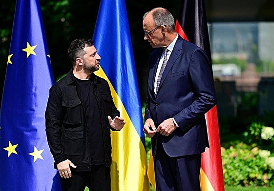 Friedrich Merz y Volodímir Zelenski, en su encuentro en Berlín.
