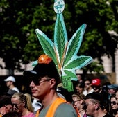 Una marcha a favor de la legalización de la marihuana.