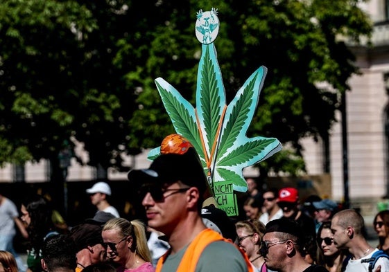 Una marcha a favor de la legalización de la marihuana.