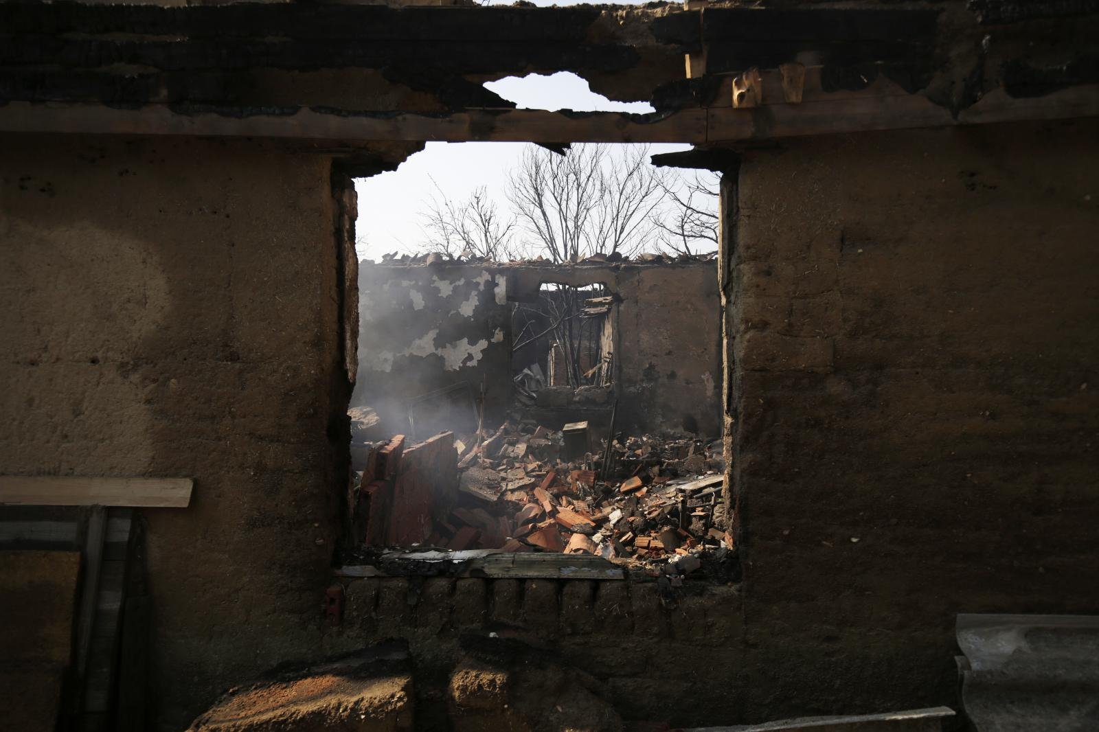 Zonas calcinadas tras el incendio forestal en León