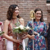 La presidenta de la comunidad de Madrid, Isabel Díaz Ayuso, en la festividad de La Paloma en Madrid este viernes.