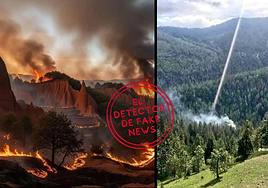 Dos de las imágenes falsas o inexactas que circulan estos días sobre la ola de incendios en España.