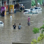 Inundaciones por las lluvias monzónicas en Pakistán.