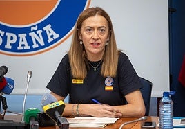 La directora general de Protección Civil y Emergencias, Virginia Barcones, informa a los medios del desarrollo del CECOD.
