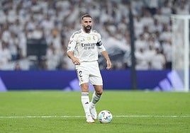 Dani Carvajal, durante el Real Madrid-Osasuna disputado el martes.