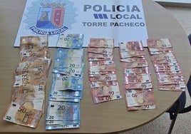 Dinero recogido del cajero en Torre Pacheco