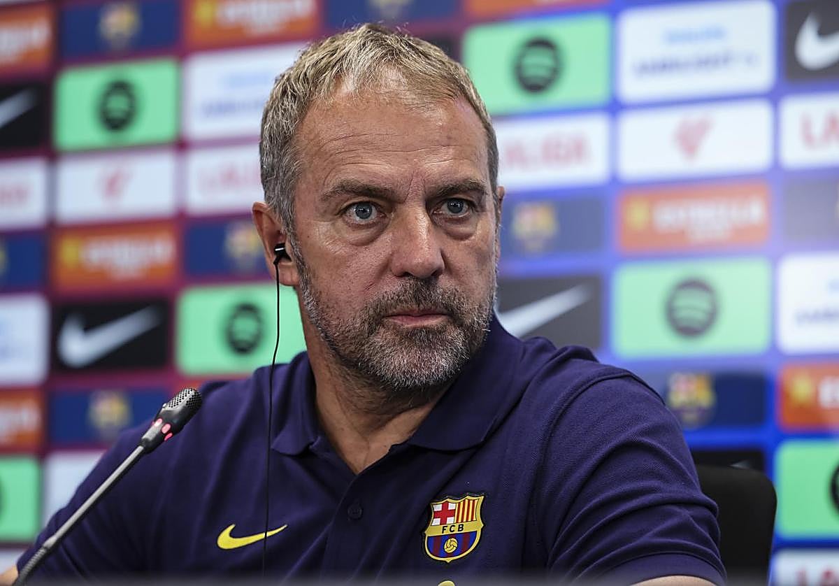 Hansi Flick, durante su rueda de prensa previa al partido entre Levante y Barça.