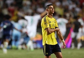 Cristiano Ronaldo, con cara de circunstancias.
