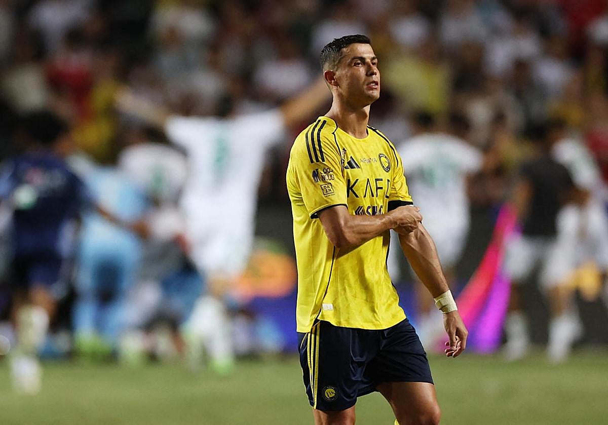 Cristiano Ronaldo, con cara de circunstancias.