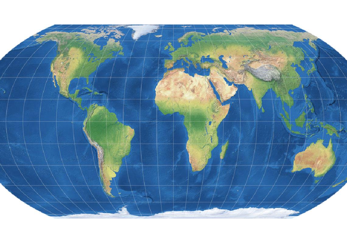 Imagen después - Superposición de la proyección más utilizada y de la que promueve la Unión Africana.