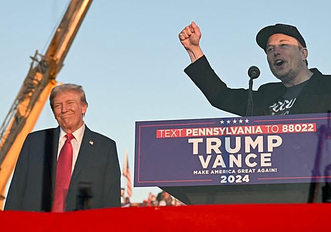 Elon Musk participó en varios actos de la campaña electoral de Trump en 2024.