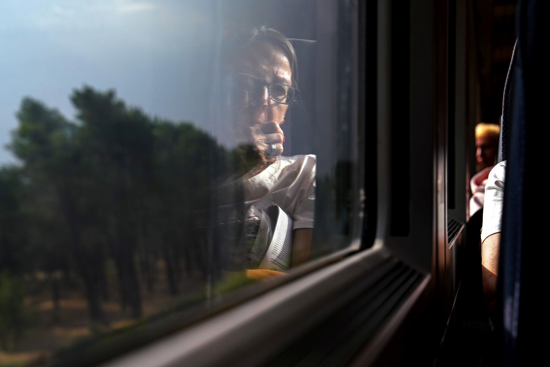 Viajeros en el tren.