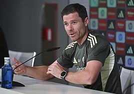 Xabi Alonso, durante la rueda de prensa.