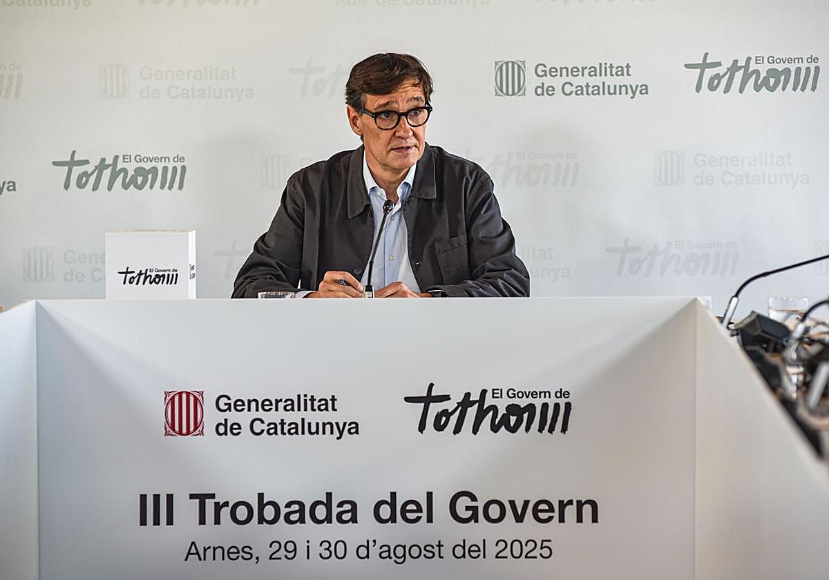 El presidente de la Generalitat de Cataluña, Salvador Illa, este sábado, en Tarragona.