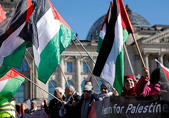 Una manifestación propalestina en Berlín.