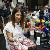 La exmilitante socialista Leire Díez compareció en junio pasado ante los medios después de solicitar su baja.
