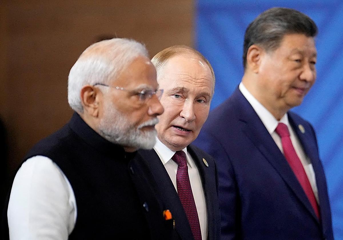Los presidentes de India, Rusia y China.