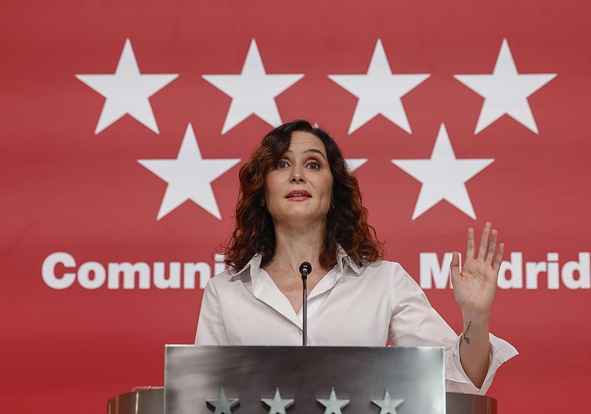 Isabel Díaz Ayuso, en un acto de la Comunidad de Madrid.
