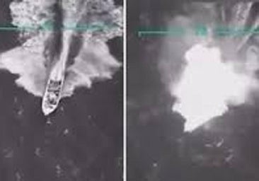 Imagen de la lanza hundida por Estados Unidos.