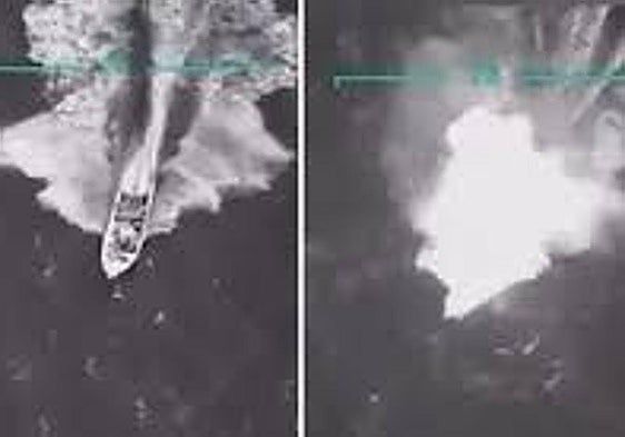 Imagen de la lancha hundida por EE UU.