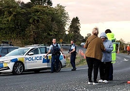 El lugar del tiroteo fue acordonado por la Policía neozelandesa.