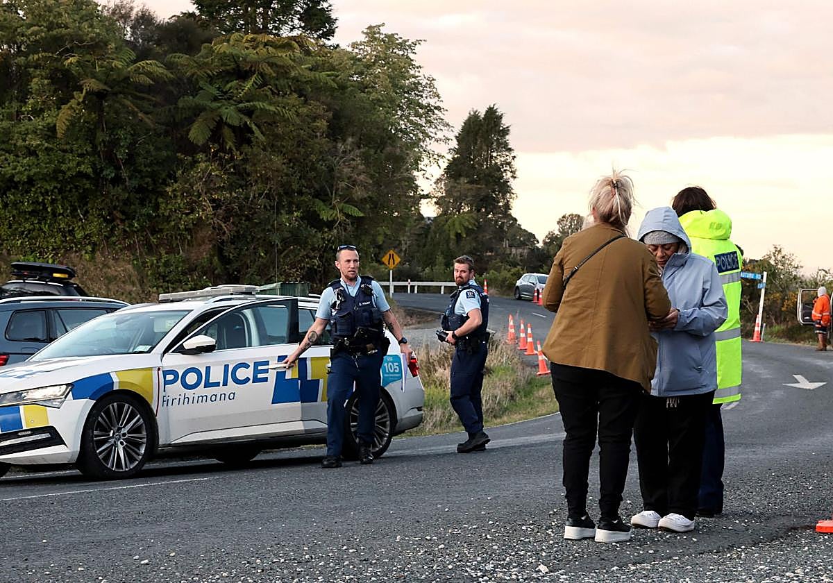 El lugar del tiroteo fue acordonado por la Policía neozelandesa.