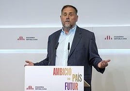 Oriol Junqueras, comparece en el acto de inicio político de ERC.