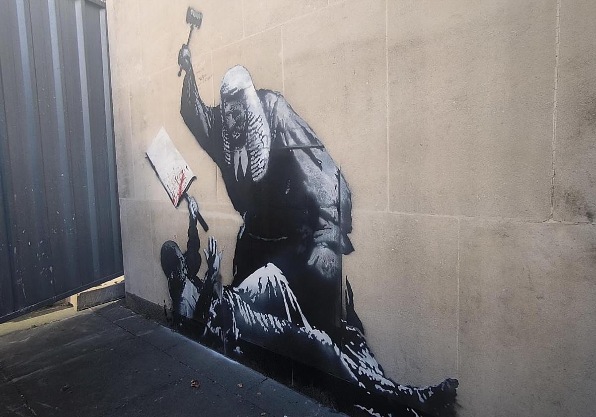 El mural del artista callejero Banksy.