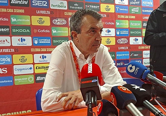 Javier Guillén, durante la rueda de prensa.