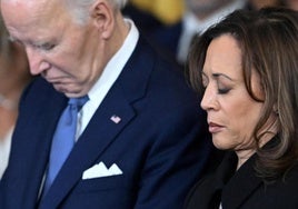 Joe Biden y Kamala Harris, durante la investidura de Donald Trump el pasado enero.