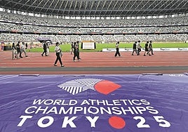 El Olímpico de Tokio, preparado para el Mundial de atletismo.